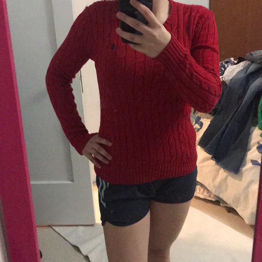 RALPH LAUREN RED SWEATER SUPER CUTE